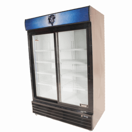 Bison Refrig BGM-49-SD - Reach-In Glass Door Refrigerator, Two-section, 48 Cu. Ft.