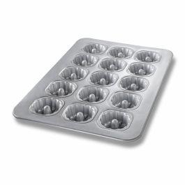 Chicago Metallic 43055 Mini Fluted Tube Cake Pan 17-7/8 X 25-7/8 Overall  Makes (15) 3-15/16 Dia. Cakes