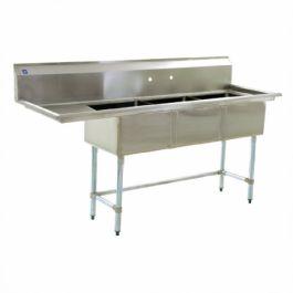 Empura Stainless BPS-1545-3-15L-FC Stainless Steel BPFC Series 3 Compartment Sink 62 1/2