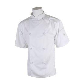 Mercer Culinary M61022WHXS Genesis Unisex Chef Jacket Short Sleeve (8) Cloth Knot Buttons
