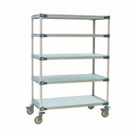 MetroMax i 4-Shelf Industrial Plastic Shelving Mobile Cart, Open Grid  Shelves - Metro