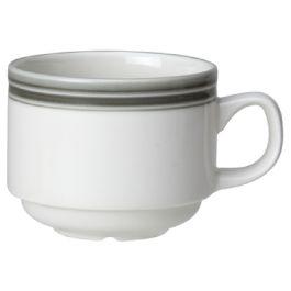 Steelite DCI148PW Latte Cup, 16 oz., 4-1/2 dia. (5-3/4 with handle) x  3H, round, stackable, fully