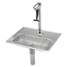 T&S Brass Glass Filler Station with Drain Pan