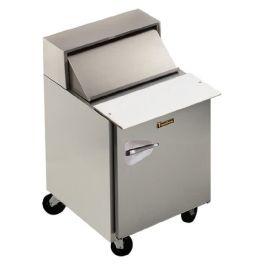 Traulsen UPT276-L-SB Dealer's Choice Compact Prep Table Refrigerator With Roll-top Lid Which Serves As An Overshelf