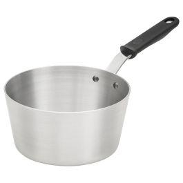 Vollrath Wear-Ever 3.75 qt. Tapered Aluminum Sauce Pan with Black Silicone Handle 6821375