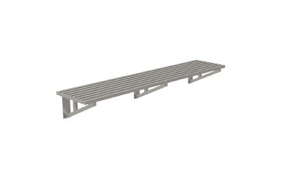 Advance Tabco DT21-10 Slotted Wall Shelf 120"W X 21"D 1-1/2" Square Stainless Steel Tubing With 1-3/4" Spacing
