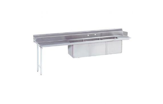 Advance Tabco DTC-3-1620-120L Dishtable With 3-compartment Sink 119”W (3) 16" X 20" X 14" Bowls