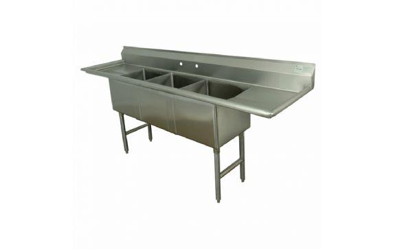 Advance Tabco FC-3-3024-24RL Fabricated Sink 3-compartment 24" Right & Left Drainboards