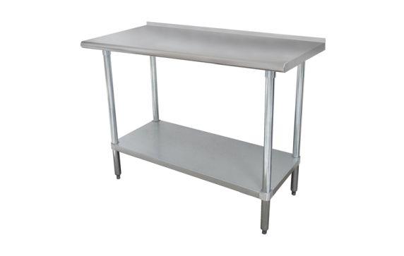 Advance Tabco FMSLAG-243-X Special Value Work Table 36"W X 24"D 16 Gauge 304 Stainless Steel Top With 1-1/2"H Rear Up-turn