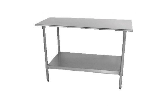 Advance Tabco TT-186-X Special Value Work Table 72"W X 18"D 18 Gauge 430 Stainless Steel Top With Rolled Rim On Front & Rear