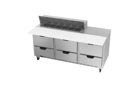 Beverage Air SPED72HC-12C-6 Sandwich Top Refrigerated Counter Three-section 72"W