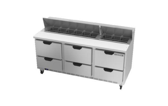 Beverage Air SPED72HC-18-6 Sandwich Top Refrigerated Counter Three-section 72"W