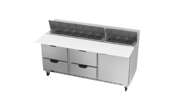 Beverage Air SPED72HC-18C-4 Sandwich Top Refrigerated Counter Three-section 72"W