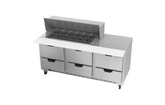 Beverage Air SPED72HC-18M-6 Mega Top Refrigerated Counter Three-section 72"W