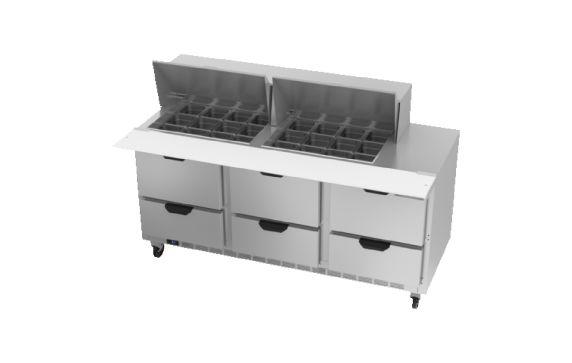 Beverage Air SPED72HC-24M-6 Mega Top Refrigerated Counter Three-section 72"W