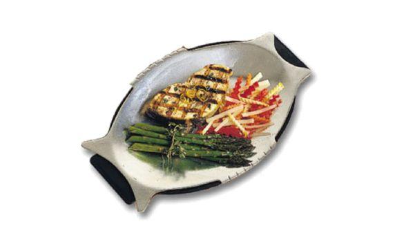 Bon Chef 2039IVYSPKLD Fish Platter 8" X 13" Aluminum With Ceramic-look Coating