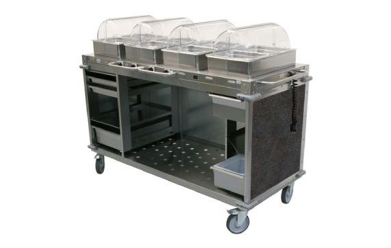 Cadco CBC-HHHH-L3-4 MobileServ® Mobile Hot Buffet Cart (4)