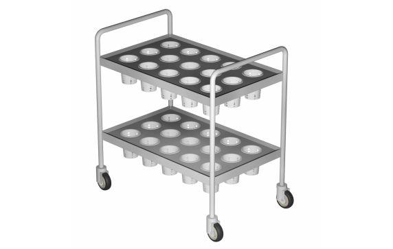 Caddy T-407 - Bulk Silver Caddy, 34-1/2"W X 24-1/2"D X 34-3/4"H, (30) Reinforced Openings For Cutlery Cylinders On Top & Bottom Shelves