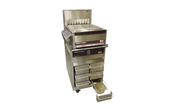 Carter Hoffmann FFSTKPKG CNH18XD Crisp 'N Hold Station Stacked On Top Of VCNH2W3S Vertical Crisp 'N Hold With Reinforced Top For Added Food Holding Capacity. Accessories Included: Fryer Gap Cover