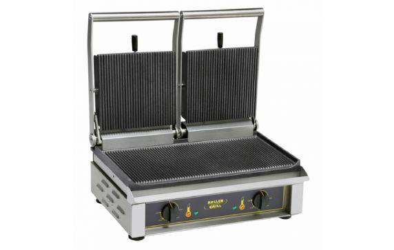 Equipex MAJESTIC_GLSR Roller Grill Panini Grill Cast Iron Grooved Top & Grooved Bottom Griddle