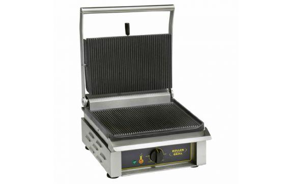 Equipex PANINI/1_GTB Roller Grill Panini Grill Cast Iron Grooved Top & Grooved Bottom Griddle