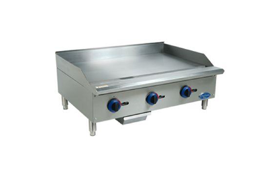 Globe C36GG Chefmate™ 36" Gas Griddle With Manual Controls 3/4" Polished Griddle Plate