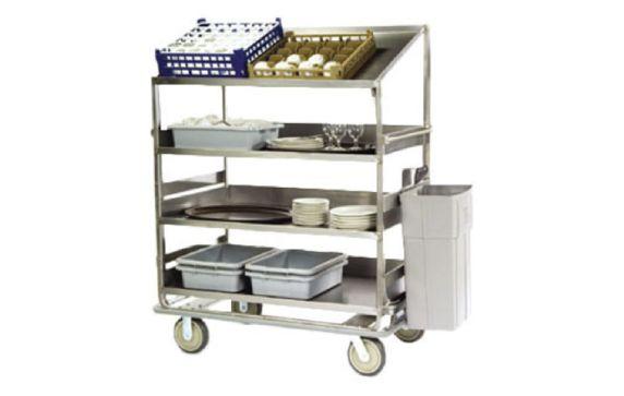 Lakeside B593 Soiled Dish Breakdown Cart 51-7/8"W X 30-7/8"D X 69-1/4"H (4) 14 Gauge Stainless Steel Shelves ( (1) Flat