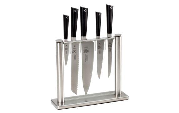 Mercer Culinary M19100 ZüM® Knife Glass Block Set 6-piece Includes: (1) 6" Wavy Edge Utility Knife