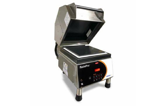 Nemco 6900A-240-GF PaniniPro™ Sandwich Press Grooved Top & Smooth Bottom 10-1/2" X 10-1/2" Non-stick Aluminum Plates