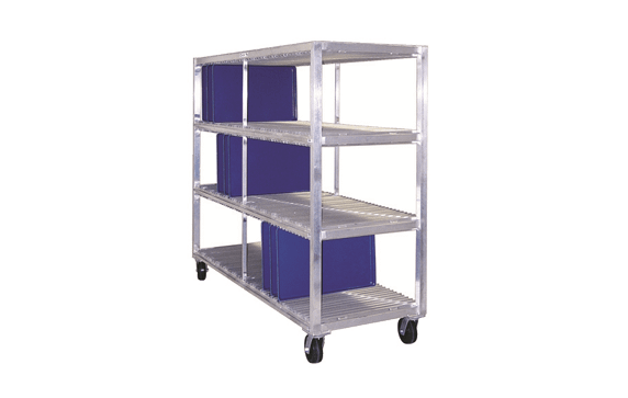 New Age Industrial 96711 Tray Drying Rack Mobile 4 Tray Levels