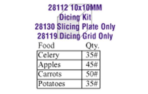 Robot Coupe 28112W Dicing Kit 10 X 10mm (3/8") Includes: Slicing Disc (28130) & Dicing Grid (28119)