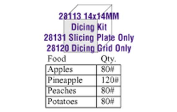 Robot Coupe 28113W Dicing Kit 14 X 14mm (9/16") Includes: Slicing Disc (28131) & Dicing Grid (28120)