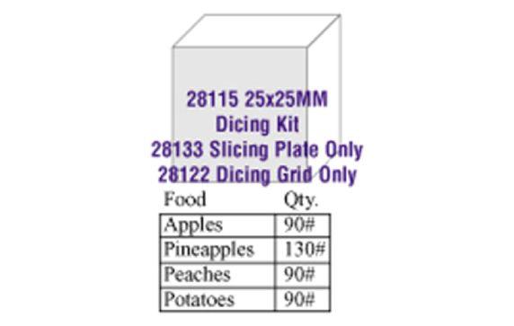Robot Coupe 28115W Dicing Kit 25 X 25mm (1") Includes: Slicing Disc (28133) & Dicing Grid (28122)