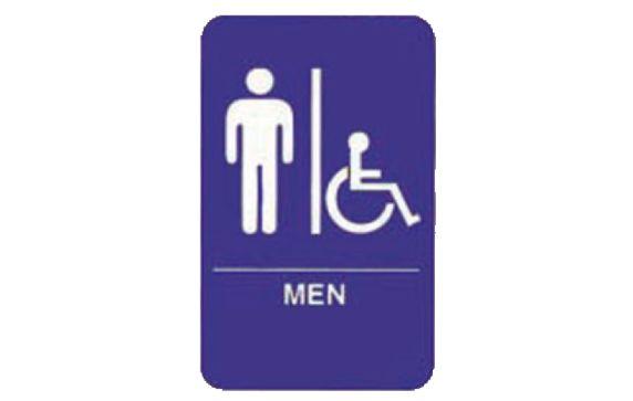 Tablecraft 695631 Cash & Carry Sign 6" X 9" "Men/Accessible" With Handicapped Symbol