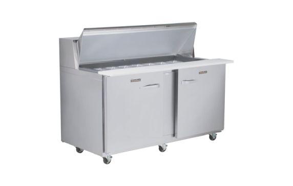 Traulsen UPT6024LL-0300 Dealer's Choice Compact Prep Table Refrigerator With Roll-top Lid Which Serves As An Overshelf