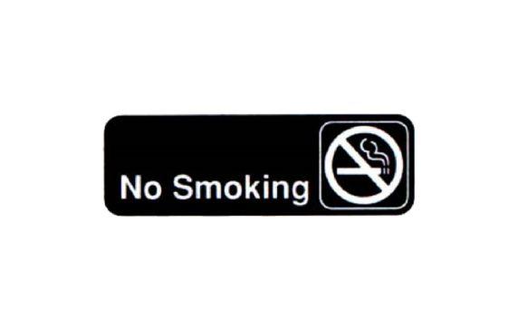 Vollrath 4513 No Smoking Sign 3" X 9" White On