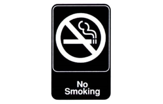 Vollrath 5613 No Smoking Sign 6" X 9" White On