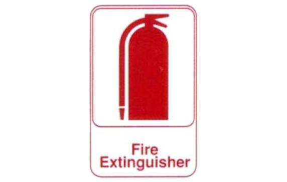 Vollrath 5618 Fire Extinguisher Sign 6" X 9" Red On