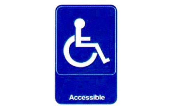 Vollrath 5644 Accessible Sign 6" X 9" White On